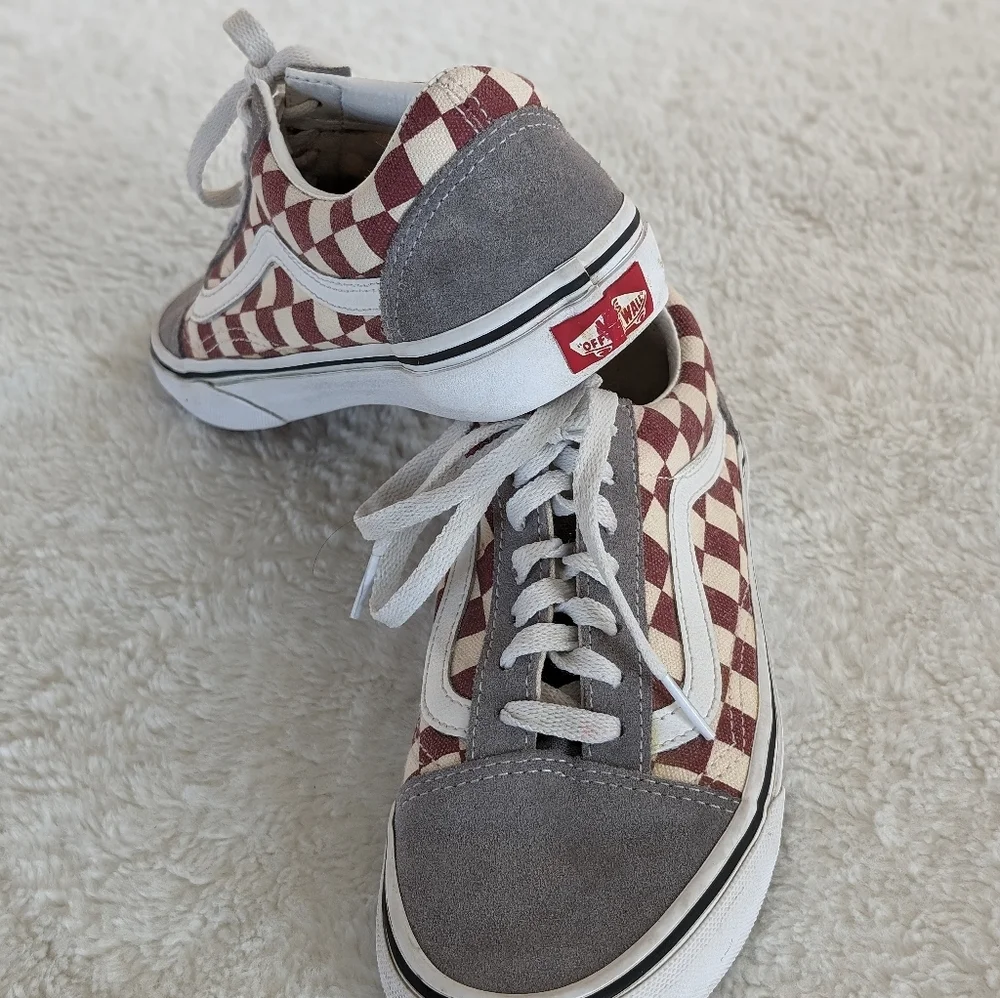 Great Condition: Vans Old Skool checkerboard Suede/Canvas Women’s 5.5 (M… - Picture 9 of 14